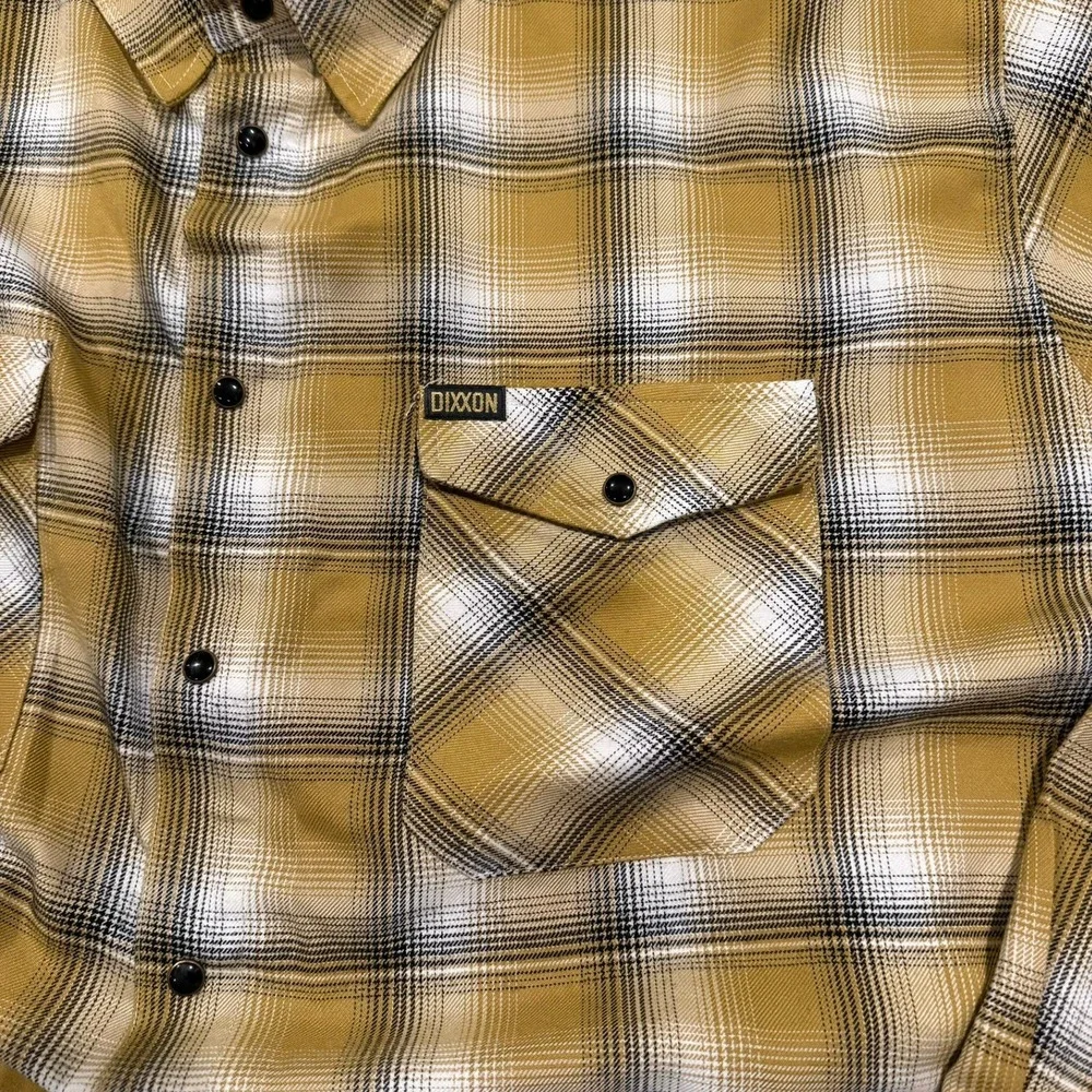 Dixxon Flannel The Sutter Mens 4X Yellow/gold Plaid Pearl Snap Closure